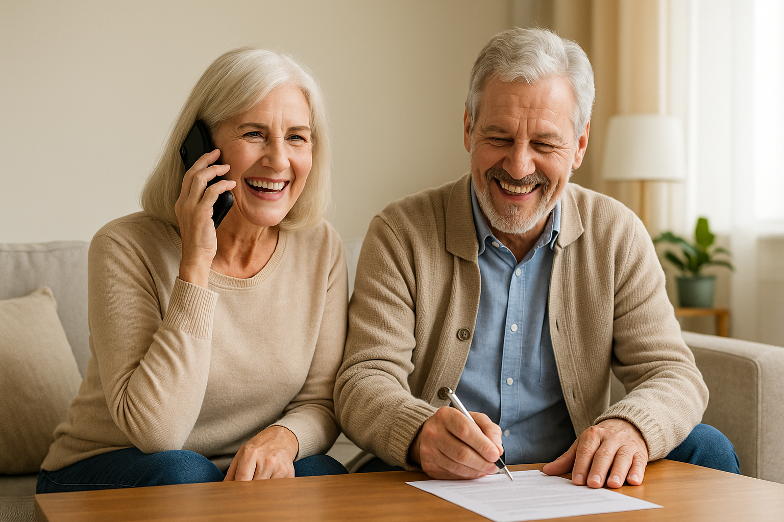 Happy homeowners